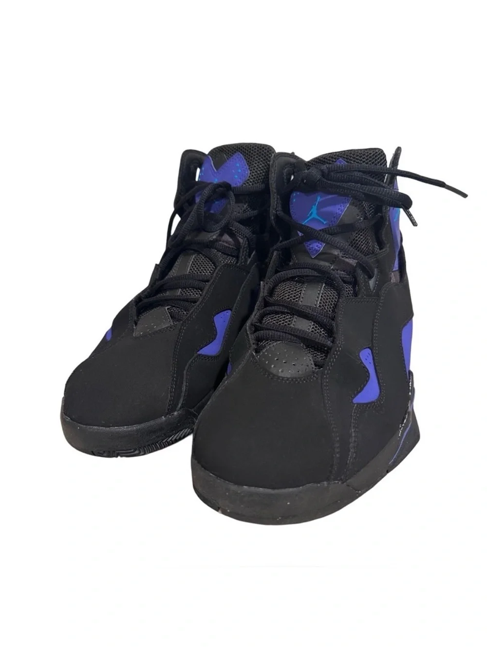 Air Jordan True Flight Black Blue Lagoon Teal Leather Sneakers - Size US 10.5